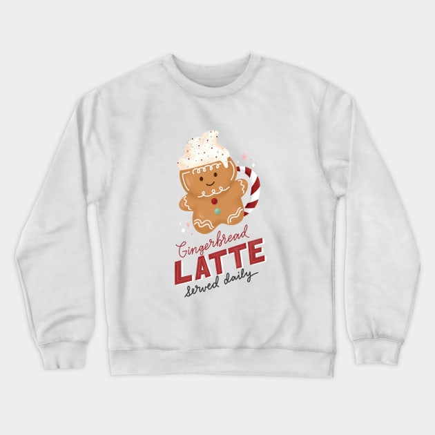 Winter Christmas Gingerbread Latte Crewneck Sweatshirt by DesignByLeesh